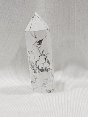 White Howlite Tower Crystal Decorative Accent